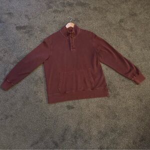 American Eagle Men's Quarter-Zip Pullover Sweatshirt in Burgundy